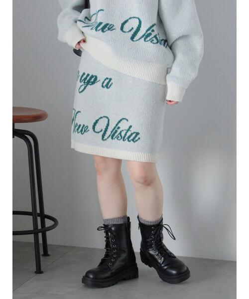 セール】ロゴニットミニスカート(セットアップ可)（スカート）｜ehka