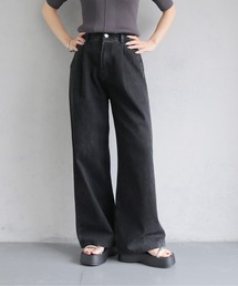 cheriella | 【cheriella】ハイウエストタックワイドデニムパンツ HIGH WAIST TUCK WIDE DENIM PANTS(デニムパンツ)