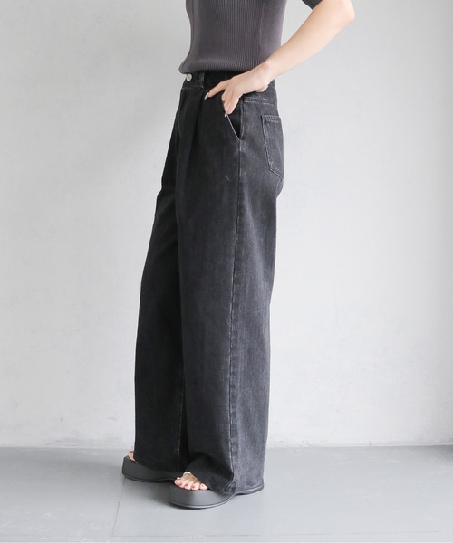 cheriella（シェリエラ）の「【cheriella】ハイウエストタックワイドデニムパンツ HIGH WAIST TUCK WIDE DENIM PANTS（デニムパンツ・レディース・インディゴブルー/ブラック・L/M/S）」の20枚目の写真