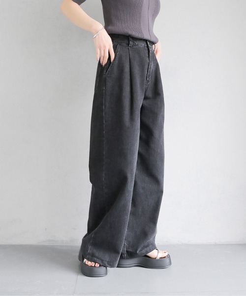 cheriella（シェリエラ）の「【cheriella】ハイウエストタックワイドデニムパンツ HIGH WAIST TUCK WIDE DENIM PANTS（デニムパンツ・レディース・インディゴブルー/ブラック・L/M/S）」の19枚目の写真