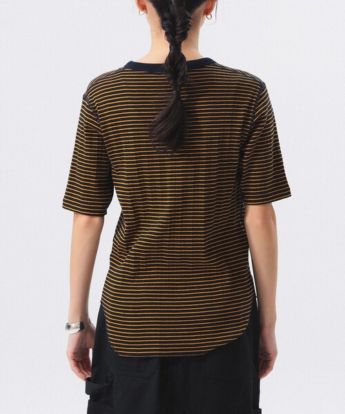 Healthknit（ヘルスニット）の「【別注】Health Knit / ボーダー フライス 5分袖 Tシャツ（Tシャツ/カットソー・レディース・ネイビー/グレー/オフホワイト・ONE SIZE）」の21枚目の写真