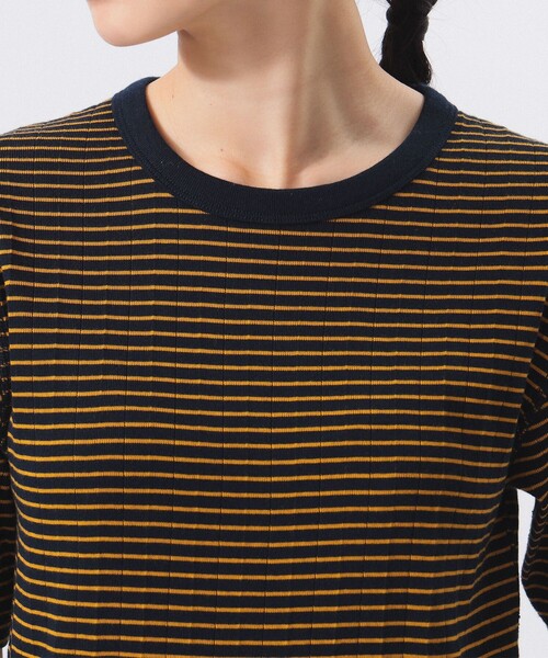 Healthknit（ヘルスニット）の「【別注】Health Knit / ボーダー フライス 5分袖 Tシャツ（Tシャツ/カットソー・レディース・ネイビー/グレー/オフホワイト・ONE SIZE）」の22枚目の写真