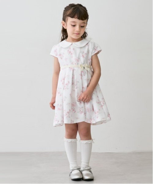 新品petit main◇プティマインレースプリーツワンピドレスフォーマル120 新品petit main◇プティマインレースプリーツワンピドレス