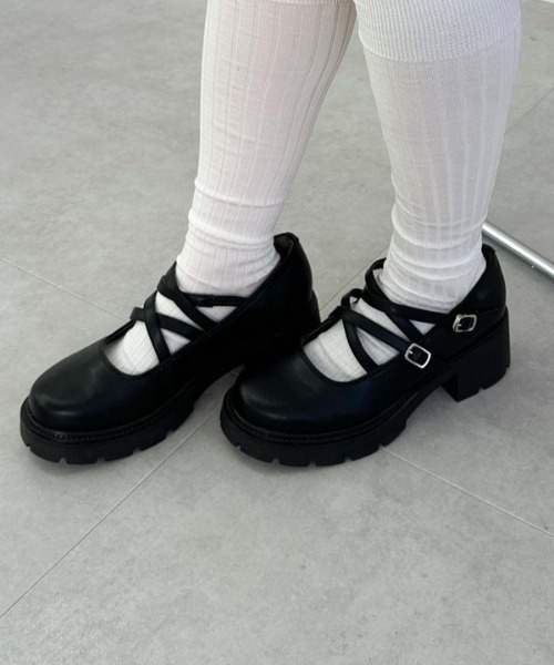 archives（アルシーヴ）の「ダブルクロスパンプス（パンプス・レディース・ブラック・MEDIUM/LARGE）」の12枚目の写真