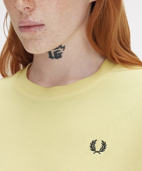 tシャツ Tipped Pique T-Shirt／ティップラインポロＴシャツ レディース FRED PERRY tシャツ Tipped Pique T-Shirt／ティップラインポロ