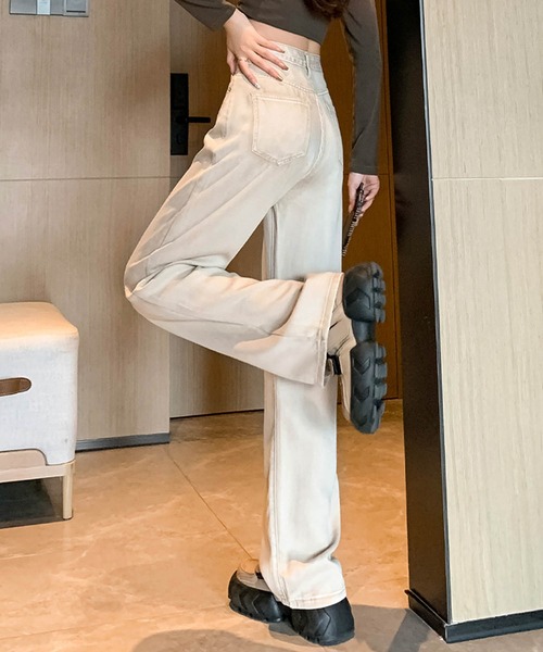 セール】ルーズシルエットワイドデニムパンツ（デニムパンツ）｜aimoha