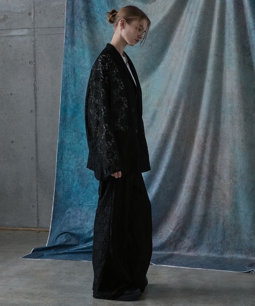 SERACE（セラス）の「【SERACE】Flower lace loose double tailored jacket / フラワーレースルーズダブルテーラードジャケット（テーラードジャケット・メンズ・ブラック・M/L）」の11枚目の写真