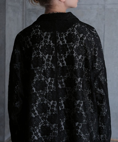 SERACE（セラス）の「【SERACE】Flower lace loose double tailored jacket / フラワーレースルーズダブルテーラードジャケット（テーラードジャケット・メンズ・ブラック・M/L）」の18枚目の写真