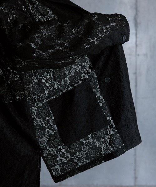 SERACE（セラス）の「【SERACE】Flower lace loose double tailored jacket / フラワーレースルーズダブルテーラードジャケット（テーラードジャケット・メンズ・ブラック・M/L）」の20枚目の写真
