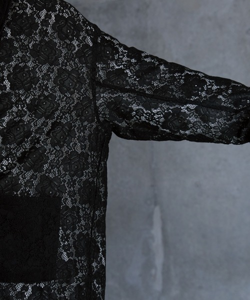 SERACE（セラス）の「【SERACE】Flower lace loose double tailored jacket / フラワーレースルーズダブルテーラードジャケット（テーラードジャケット・メンズ・ブラック・M/L）」の21枚目の写真