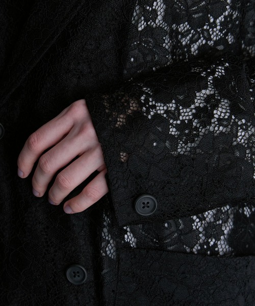 SERACE（セラス）の「【SERACE】Flower lace loose double tailored jacket / フラワーレースルーズダブルテーラードジャケット（テーラードジャケット・メンズ・ブラック・M/L）」の22枚目の写真
