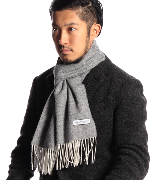 B:MING by BEAMS（ビーミングバイビームス）の「ビーミング by ビームス / ヘリンボーンマフラー　（マフラー・メンズ・サックスブルー/ネイビー/グレー/ブラック/ワイン・ONE SIZE）」の3枚目の写真