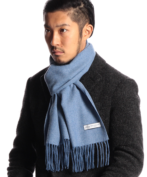 B:MING by BEAMS（ビーミングバイビームス）の「ビーミング by ビームス / ヘリンボーンマフラー　（マフラー・メンズ・サックスブルー/ネイビー/グレー/ブラック/ワイン・ONE SIZE）」の4枚目の写真