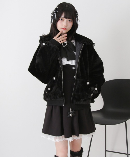 DearMyLove(ディアマイラブ)の「レースフードファーブルゾン(その他アウター・レディース・ブラック/ブルーグレー/ベビーピンク・LL~3L/M-L)」の22枚目の写真