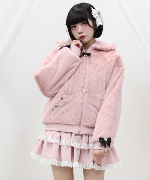 セール】レースフードファーブルゾン（その他アウター）｜DearMyLove
