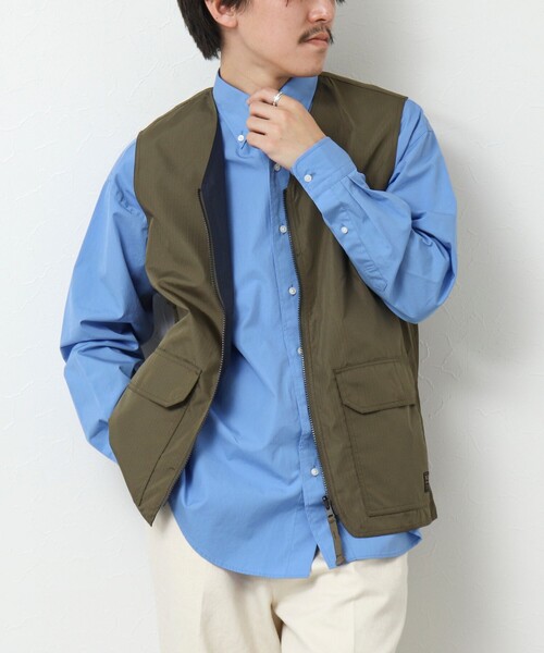 TAION(タイオン)の「【TAION/タイオン】ノンダウン ミリタリー リバーシブル Vネックベスト 25SS(ベスト・メンズ・ブラック/オリーブ/ダークネイビー・L/XL/M)」の1枚目の写真