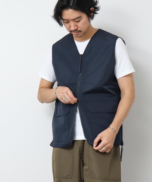 TAION(タイオン)の「【TAION/タイオン】ノンダウン ミリタリー リバーシブル Vネックベスト 25SS(ベスト・メンズ・ブラック/オリーブ/ダークネイビー・L/XL/M)」の9枚目の写真