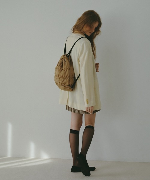 EFOLE（エフォル）の「Shirring nylon backpack / シャーリング ナイロンリュック（バックパック/リュック・レディース・ベージュ/ブラック・FREE）」の19枚目の写真