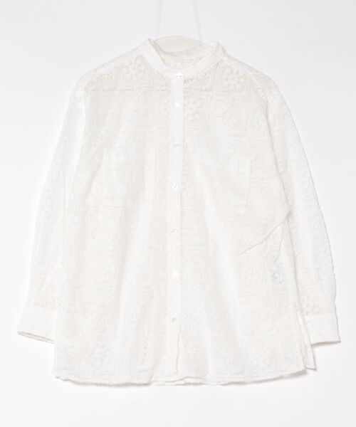 chiii出品 セール】バンドカラーレースシャツ 287351（シャツ/ブラウス