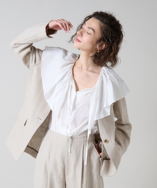 Liesse（リエス）の「ストレッチリネン ダブルブレスト