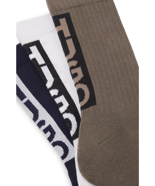HUGO(ヒューゴ)の「3パック バックロゴ ソックス(ソックス/靴下・メンズ・ホワイト/グレー・43-46/39-42)」の3枚目の写真