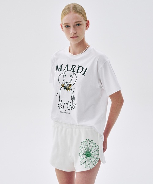 Mardi Mercredi(マルディメクルディ)の「TSHIRT SWING THE TAIL DDANJI FLOWER NECKLACE / Tシャツ スウィング ザ テイル ダンジ フラワー ネックレス(Tシャツ/カットソー・レディース・アイボリー/ホワイト/オートミール/ヘザーグレー・FREE)」の7枚目の写真