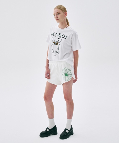 Mardi Mercredi(マルディメクルディ)の「TSHIRT SWING THE TAIL DDANJI FLOWER NECKLACE / Tシャツ スウィング ザ テイル ダンジ フラワー ネックレス(Tシャツ/カットソー・レディース・アイボリー/ホワイト/オートミール/ヘザーグレー・FREE)」の9枚目の写真