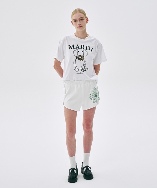 Mardi Mercredi(マルディメクルディ)の「TSHIRT SWING THE TAIL DDANJI FLOWER NECKLACE / Tシャツ スウィング ザ テイル ダンジ フラワー ネックレス(Tシャツ/カットソー・レディース・アイボリー/ホワイト/オートミール/ヘザーグレー・FREE)」の5枚目の写真