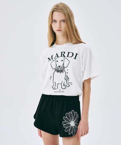 Mardi Mercredi(マルディメクルディ)の「TSHIRT SWING THE TAIL DDANJI FLOWER NECKLACE / Tシャツ スウィング ザ テイル ダンジ フラワー ネックレス(Tシャツ/カットソー・レディース・アイボリー/ホワイト/オートミール/ヘザーグレー・FREE)」の12枚目の写真