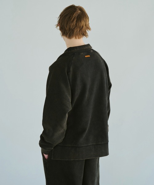 ラグランスリーブスウェットシャツ【RRL】ヴィンテージ風 柔らか sunfade raglan sleeve collared sweat top / サンフェード