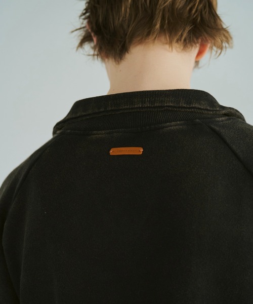 CAMPHOR WOOD(カンファーウッド)の「sunfade raglan sleeve collared sweat top / サンフェードラグランスリーブ襟付きスウェット(スウェット・メンズ・ターコイズブルー/ブラック・SMALL/MEDIUM/LARGE)」の10枚目の写真