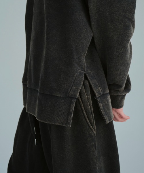 CAMPHOR WOOD(カンファーウッド)の「sunfade raglan sleeve collared sweat top / サンフェードラグランスリーブ襟付きスウェット(スウェット・メンズ・ターコイズブルー/ブラック・SMALL/MEDIUM/LARGE)」の13枚目の写真