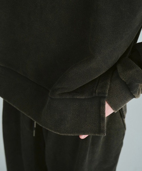 CAMPHOR WOOD(カンファーウッド)の「sunfade raglan sleeve collared sweat top / サンフェードラグランスリーブ襟付きスウェット(スウェット・メンズ・ターコイズブルー/ブラック・SMALL/MEDIUM/LARGE)」の15枚目の写真