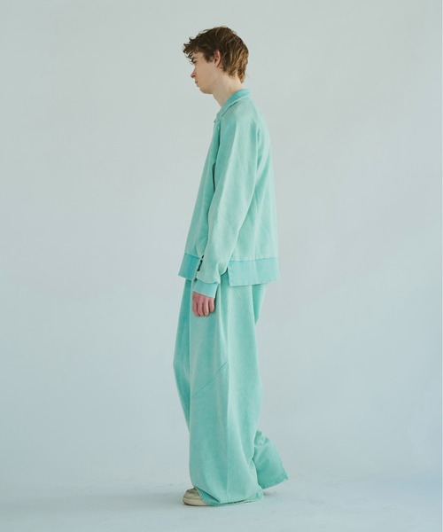 CAMPHOR WOOD(カンファーウッド)の「sunfade raglan sleeve collared sweat top / サンフェードラグランスリーブ襟付きスウェット(スウェット・メンズ・ターコイズブルー/ブラック・SMALL/MEDIUM/LARGE)」の21枚目の写真