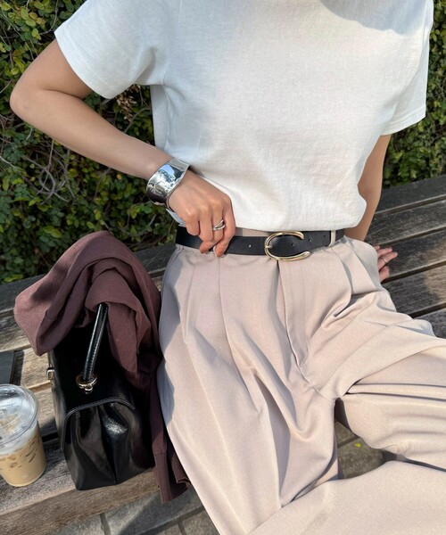 fredy emue（フレディエミュ）の「Cバックルベルト（ベルト・レディース・ブラウン/ブラック・FREE）」の5枚目の写真