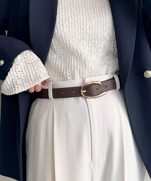 fredy emue（フレディエミュ）の「Cバックルベルト（ベルト・レディース・ブラウン/ブラック・FREE）」の8枚目の写真