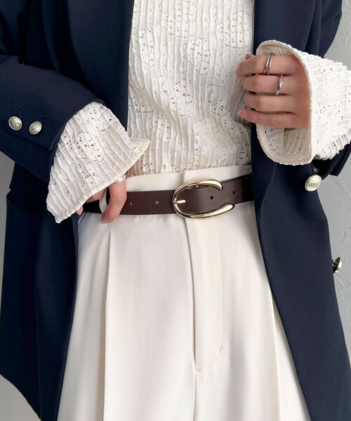 fredy emue（フレディエミュ）の「Cバックルベルト（ベルト・レディース・ブラウン/ブラック・FREE）」の9枚目の写真