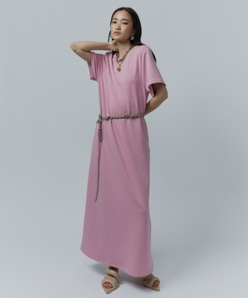 yae(ヤエ)の「Long T-shirt dress / ロングTシャツドレス(ワンピース・レディース・ライトブルー/ブラック/チャコールグレー/ネイビー/レッド/ピンク・36/38)」の5枚目の写真