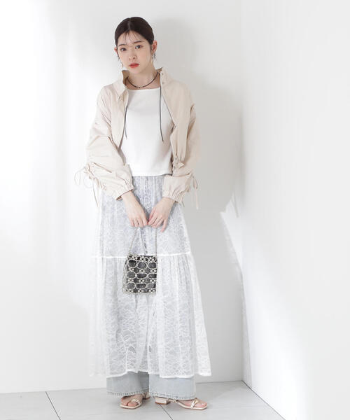 PROPORTION BODY DRESSING(プロポーションボディドレッシング)の「シャーリングリボンブルゾン / 1215155300(テーラードジャケット・レディース・カーキ/ベージュ・SMALL/MEDIUM)」の12枚目の写真