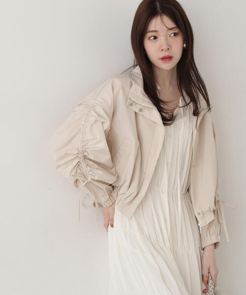 PROPORTION BODY DRESSING(プロポーションボディドレッシング)の「シャーリングリボンブルゾン / 1215155300(テーラードジャケット・レディース・カーキ/ベージュ・SMALL/MEDIUM)」の15枚目の写真