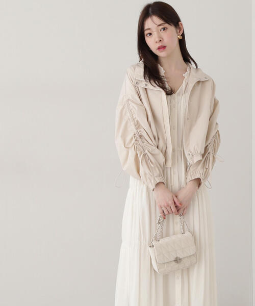 PROPORTION BODY DRESSING(プロポーションボディドレッシング)の「シャーリングリボンブルゾン / 1215155300(テーラードジャケット・レディース・カーキ/ベージュ・SMALL/MEDIUM)」の16枚目の写真