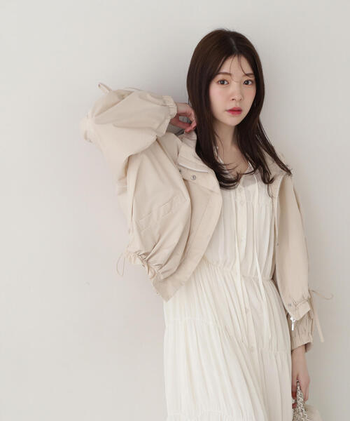PROPORTION BODY DRESSING(プロポーションボディドレッシング)の「シャーリングリボンブルゾン / 1215155300(テーラードジャケット・レディース・カーキ/ベージュ・SMALL/MEDIUM)」の18枚目の写真
