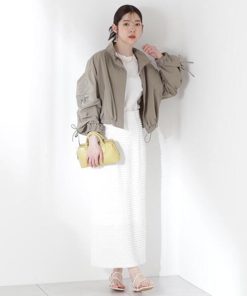 PROPORTION BODY DRESSING(プロポーションボディドレッシング)の「シャーリングリボンブルゾン / 1215155300(テーラードジャケット・レディース・カーキ/ベージュ・SMALL/MEDIUM)」の21枚目の写真