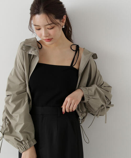 PROPORTION BODY DRESSING(プロポーションボディドレッシング)の「シャーリングリボンブルゾン / 1215155300(テーラードジャケット・レディース・カーキ/ベージュ・SMALL/MEDIUM)」の3枚目の写真
