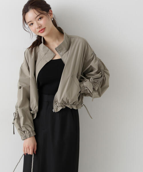 PROPORTION BODY DRESSING(プロポーションボディドレッシング)の「シャーリングリボンブルゾン / 1215155300(テーラードジャケット・レディース・カーキ/ベージュ・SMALL/MEDIUM)」の4枚目の写真