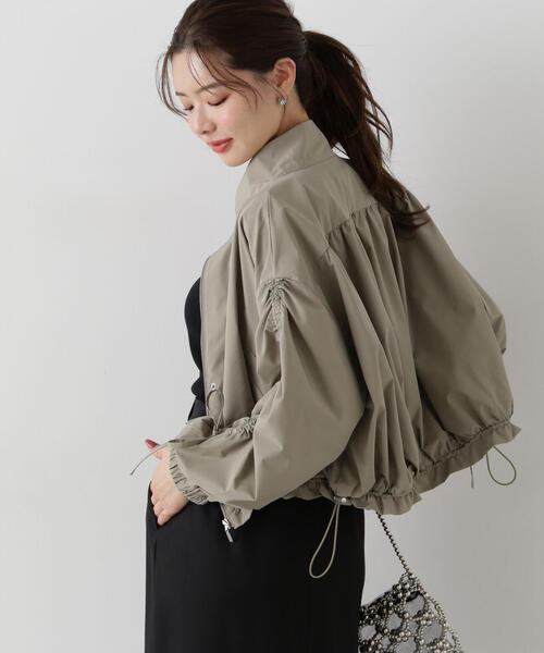 PROPORTION BODY DRESSING(プロポーションボディドレッシング)の「シャーリングリボンブルゾン / 1215155300(テーラードジャケット・レディース・カーキ/ベージュ・SMALL/MEDIUM)」の6枚目の写真