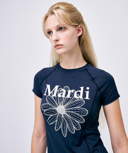 ●Mardi Mercredi●AIRLIFT slim fit top flowermardi_PINK Mardi Mercredi Actif AIRLIFT Slim Fit Top Flowermardi_L