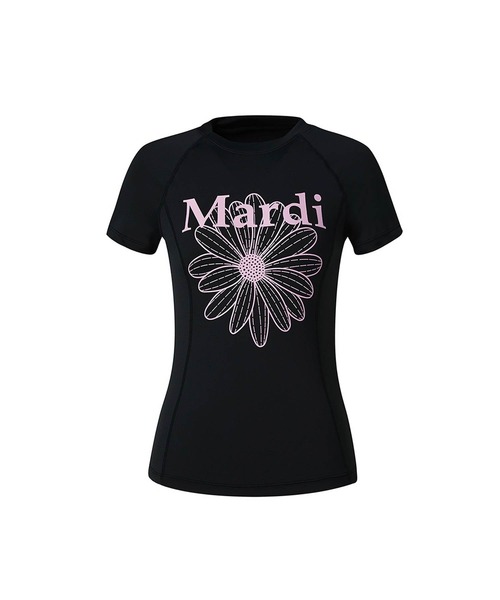 ●Mardi Mercredi●AIRLIFT slim fit top flowermardi_PINK AIRLIFT slim fit top flowermardi（Tシャツ/カットソー