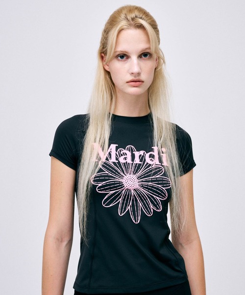 フィットネストップス MARDI MERCREDI[ACTIF] AIRLIFT slim fit top flowermardi AIRLIFT slim fit top flowermardi（Tシャツ/カットソー
