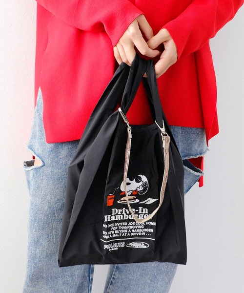 PEANUTS】ストラップ付きショッパーBAG @（トートバッグ